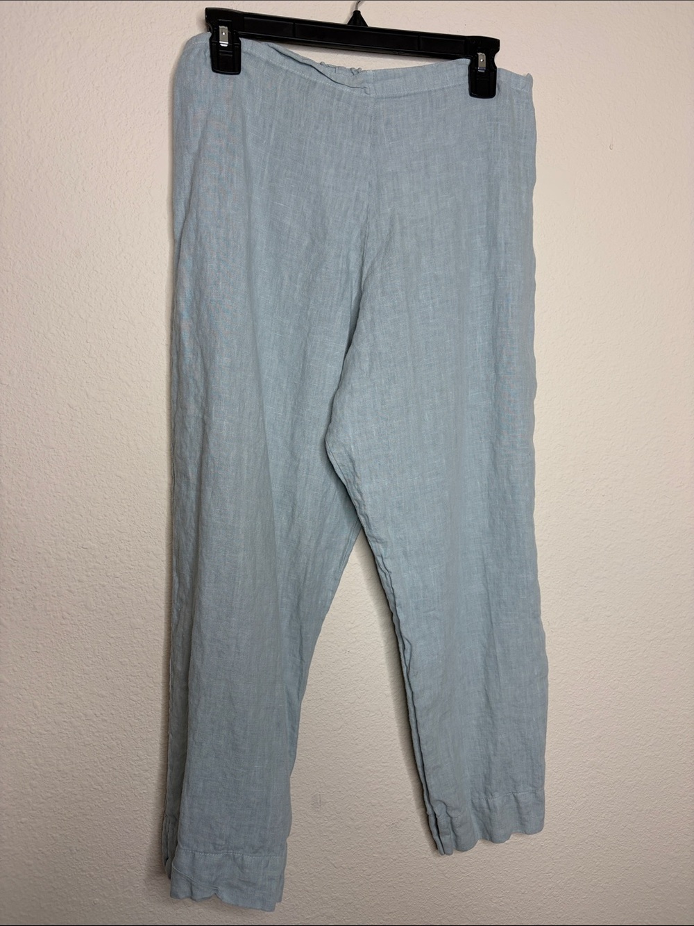 Bryn Walker | Women’s 100% Linen Light Blue Cropped Pull On Pants Size Medium